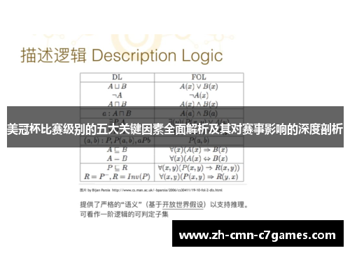 美冠杯比赛级别的五大关键因素全面解析及其对赛事影响的深度剖析
